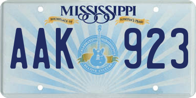 MS license plate AAK923