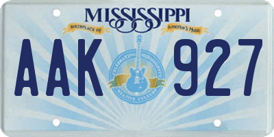 MS license plate AAK927