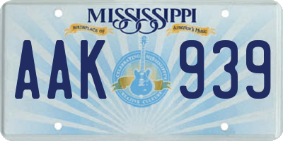 MS license plate AAK939