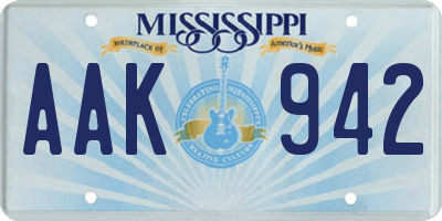 MS license plate AAK942