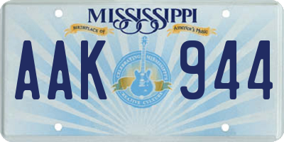 MS license plate AAK944