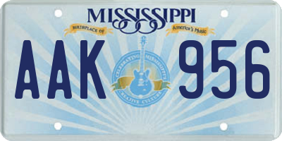 MS license plate AAK956