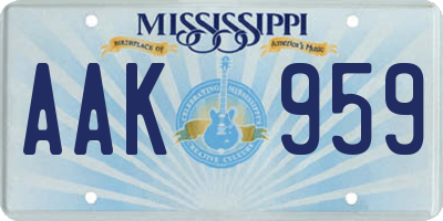 MS license plate AAK959