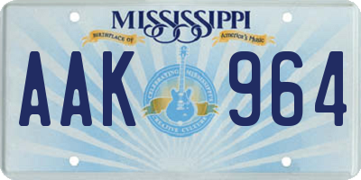 MS license plate AAK964