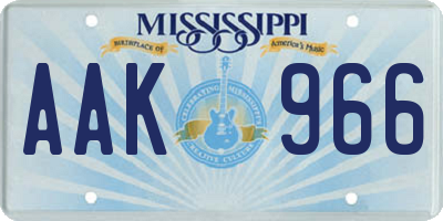 MS license plate AAK966