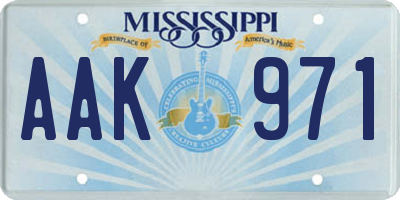 MS license plate AAK971