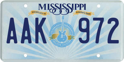 MS license plate AAK972