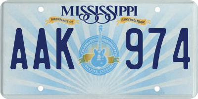 MS license plate AAK974