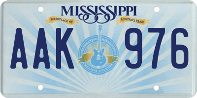 MS license plate AAK976