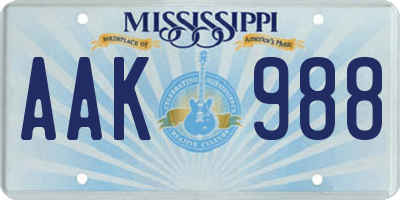 MS license plate AAK988