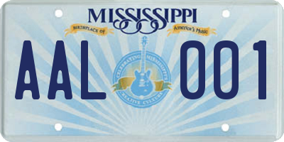 MS license plate AAL001