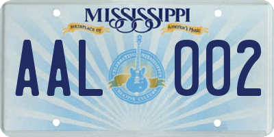 MS license plate AAL002