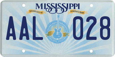 MS license plate AAL028