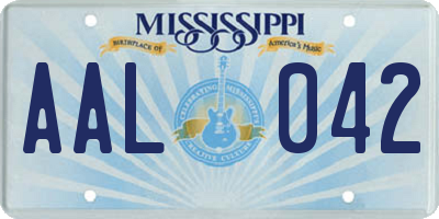 MS license plate AAL042