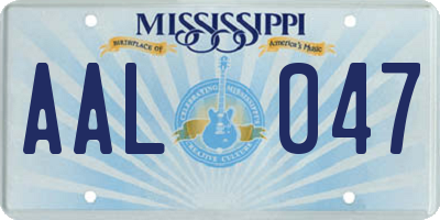 MS license plate AAL047