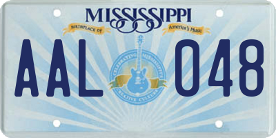 MS license plate AAL048