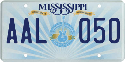 MS license plate AAL050