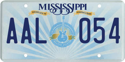 MS license plate AAL054