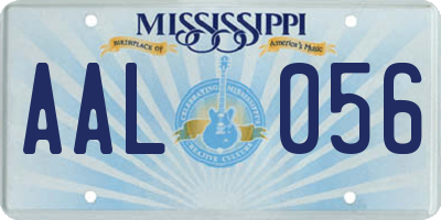 MS license plate AAL056