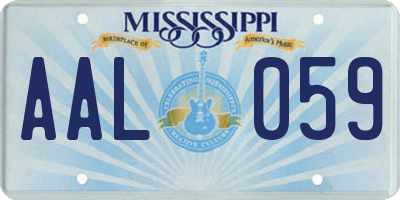 MS license plate AAL059