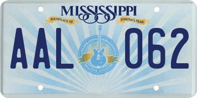 MS license plate AAL062