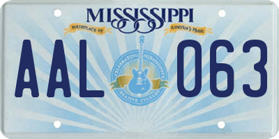 MS license plate AAL063