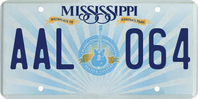 MS license plate AAL064