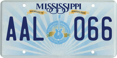 MS license plate AAL066