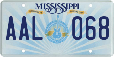 MS license plate AAL068