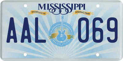 MS license plate AAL069