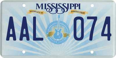 MS license plate AAL074