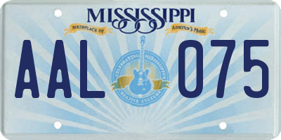 MS license plate AAL075