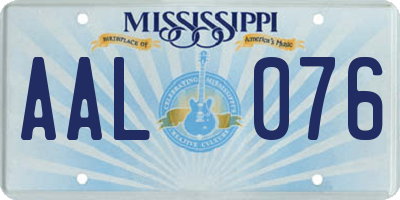 MS license plate AAL076