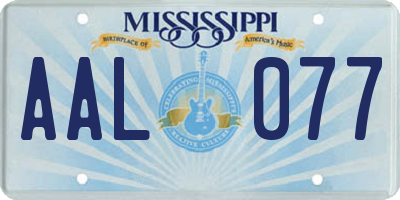 MS license plate AAL077