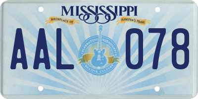 MS license plate AAL078