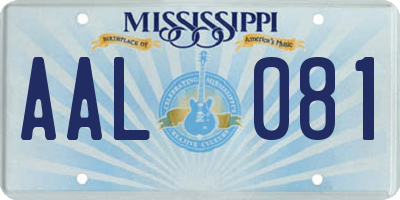 MS license plate AAL081