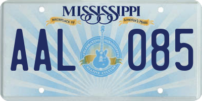 MS license plate AAL085