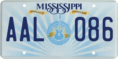 MS license plate AAL086