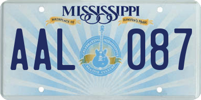 MS license plate AAL087