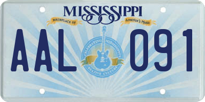 MS license plate AAL091