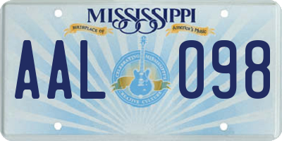 MS license plate AAL098