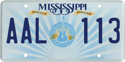 MS license plate AAL113