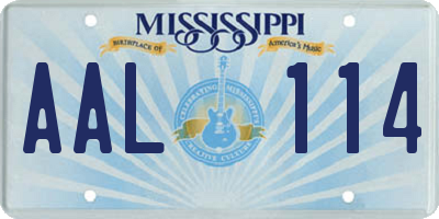 MS license plate AAL114