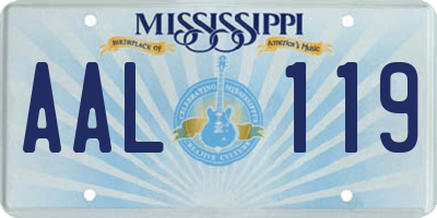 MS license plate AAL119