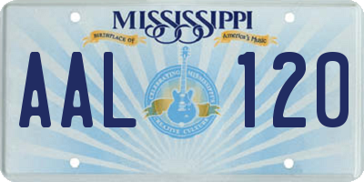 MS license plate AAL120