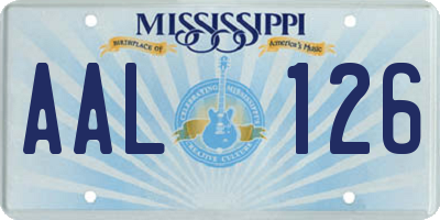 MS license plate AAL126