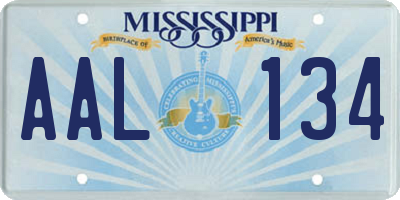 MS license plate AAL134