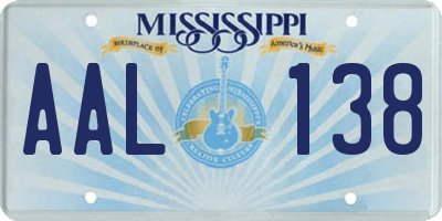 MS license plate AAL138