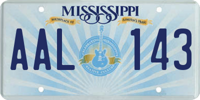 MS license plate AAL143