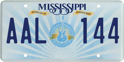 MS license plate AAL144